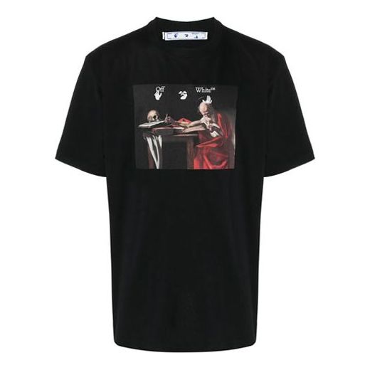 Тениска Off-White Caravaggio Print Short-Sleeve Tee Черно | OMAA038R21JER0031025