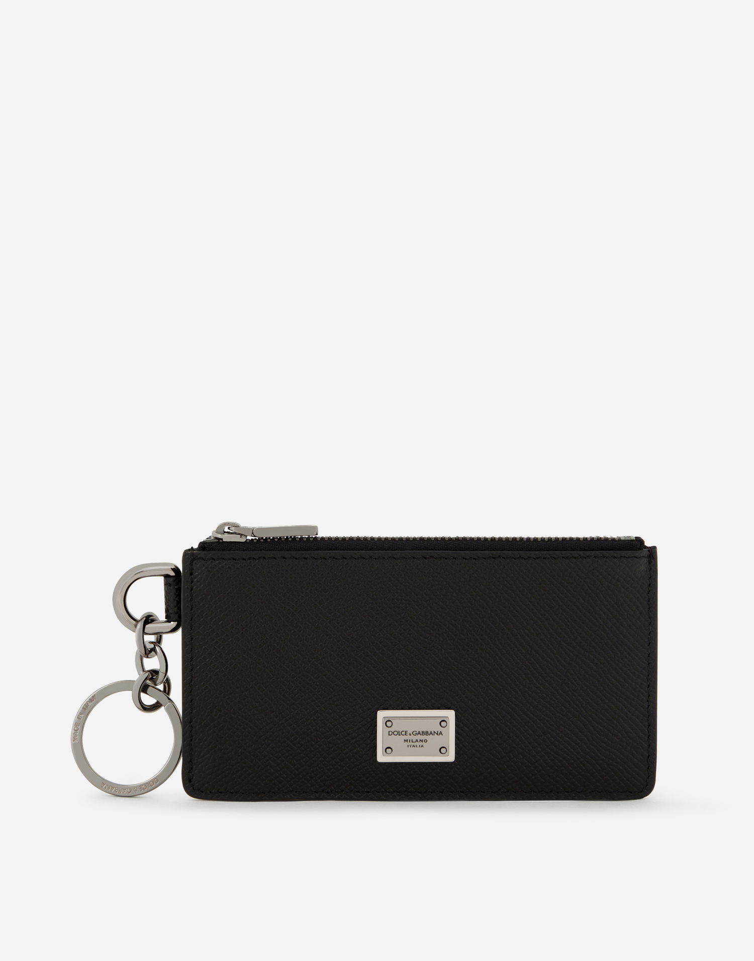Портфейл Dolce & Gabbana Calfskin Card Holder With Ring And Logo Tag Черно | BP2524AG21980999, 0