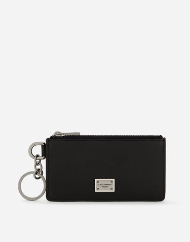 Портфейл Dolce & Gabbana Calfskin Card Holder With Ring And Logo Tag Черно | BP2524AG21980999, 0
