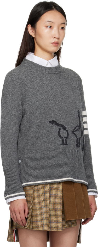 Пуловер Thom Browne Thom Browne Merino Wool Geese Intarsia Sweater Сиво | FKA499A-Y1029, 1