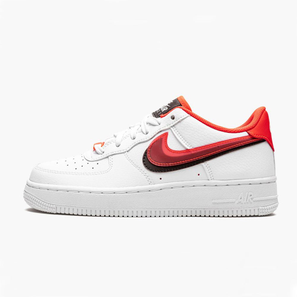 Кецове и обувки Nike Air Force 1 LV8 GS "Double Swoosh - Bright Crimson" Бяло | CW1574-101, 0
