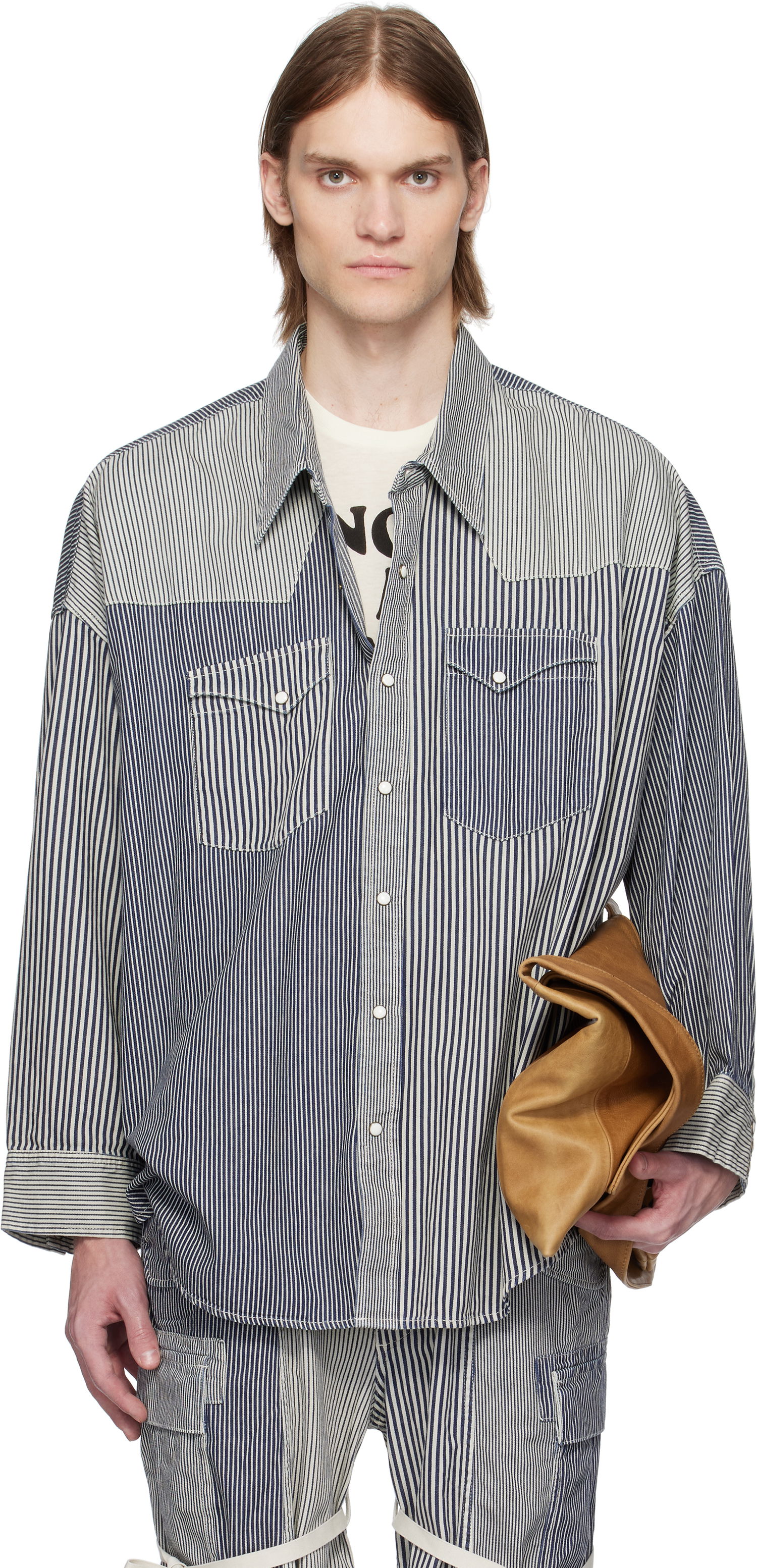 Риза R13 R13 Oversized Cowboy Shirt Синьо | R13MD028-D212A, 0