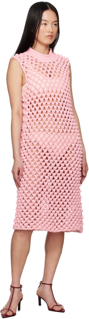 Pокля Jil Sander Jil Sander Sleeveless Crochet Midi Dress Розово | J02CT0491_J19157, 3