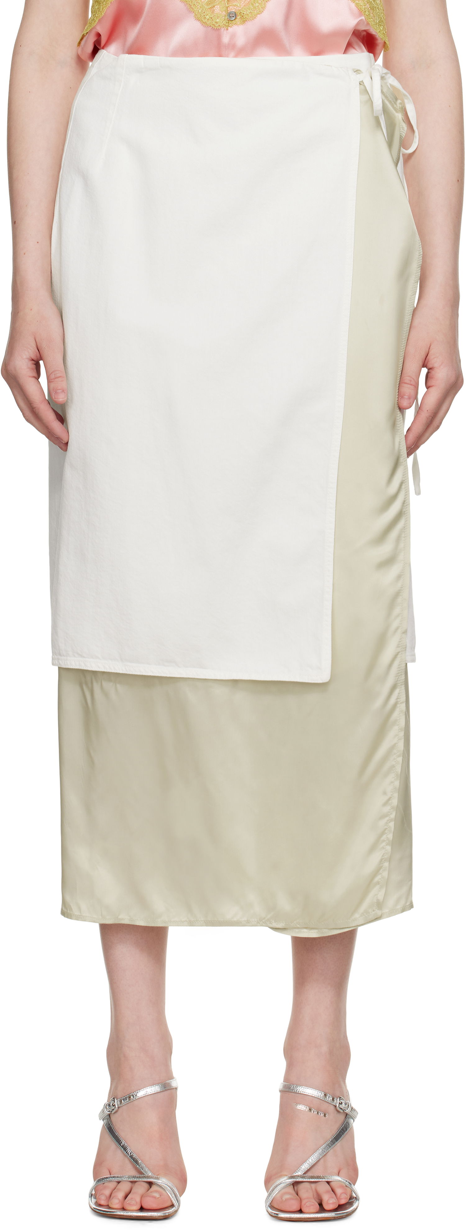 Пола Dries Van Noten Dries Van Noten Wrap Midi Skirt Бежово | 251-010826-1553, 0