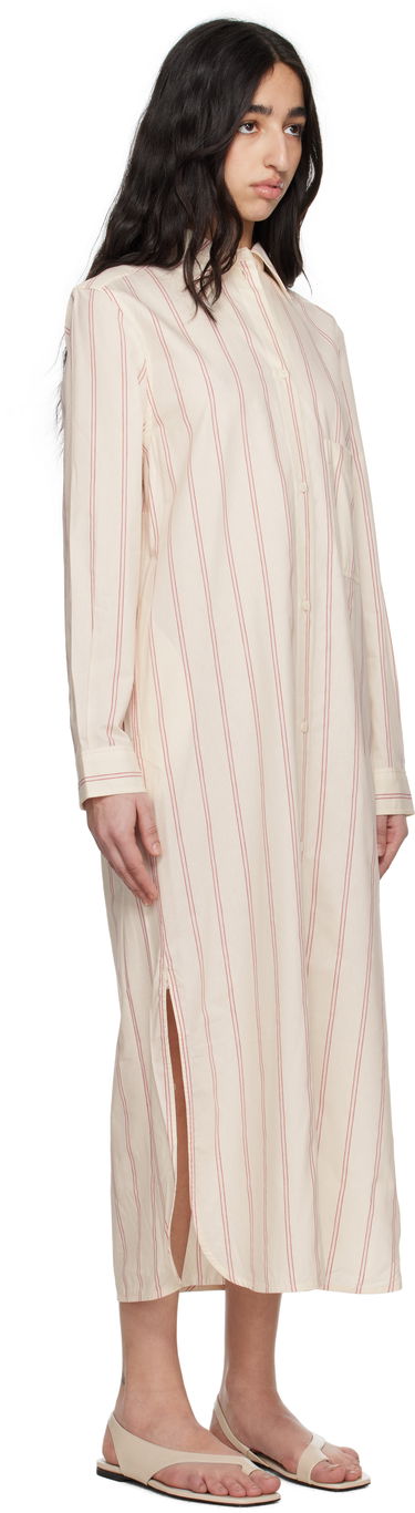 Pокля TOTEME TOTEME Striped Tunic Midi Dress Бяло | 252-WRD1752-FB0388, 1