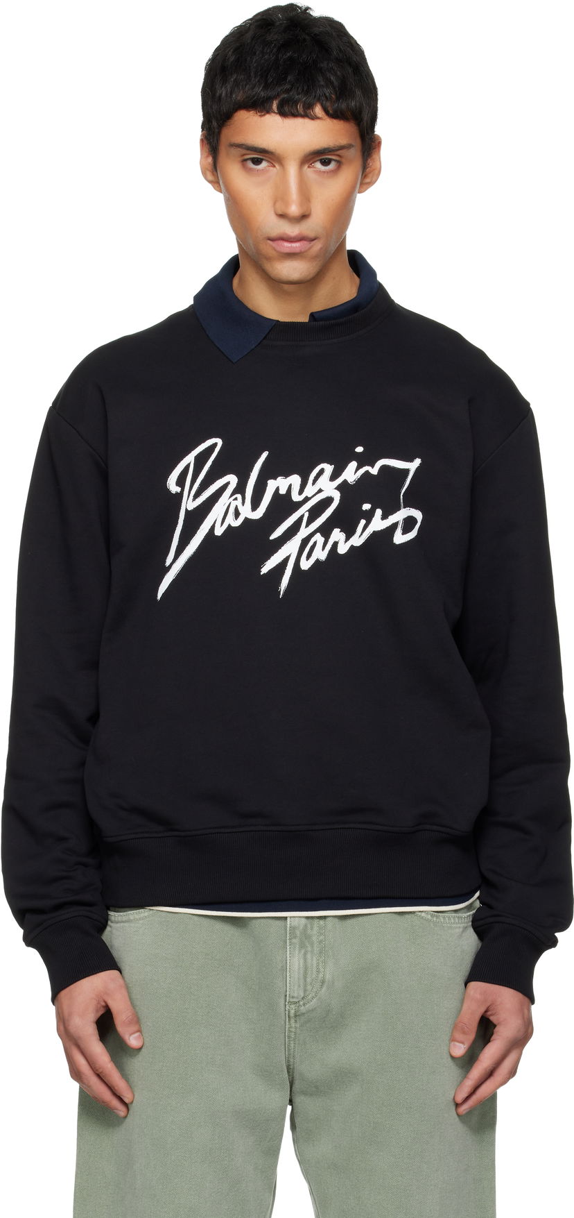 Суитчър Balmain 'Balmain Paris' Sweatshirt Черно | FH2JQ120BD27
