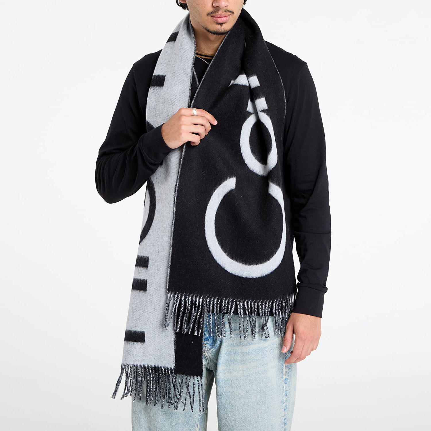 Шал CALVIN KLEIN Calvin Klein Bold Logo Brushed Scarf Сиво | LV04D8026G UB1, 1