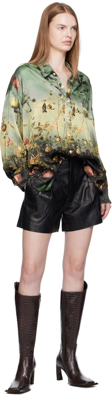 Риза R13 R13 Drop Neck Floral Print Shirt Зелено | R13WR004-R584A, 3