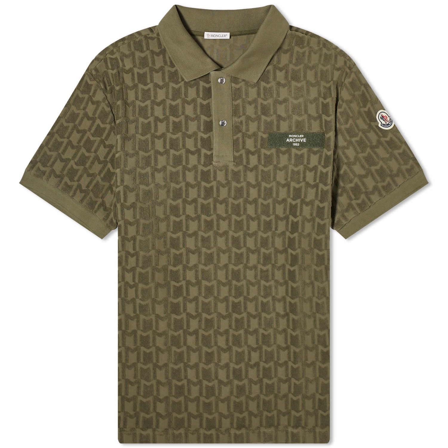 Поло тениска Moncler Towelling Monogram Polo Shirt Зелено | 8A000-15-89AI5-823, 0
