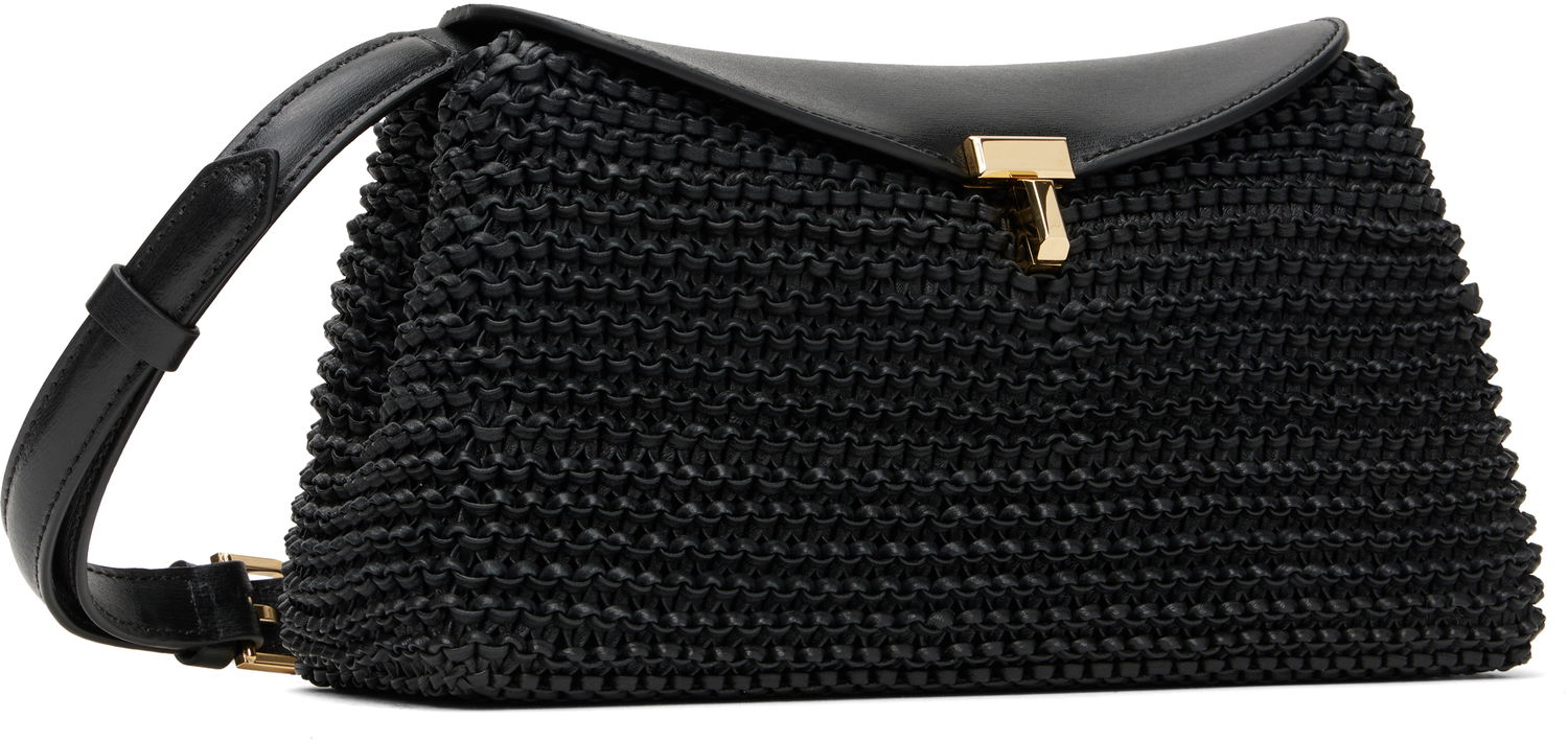 Чанта през рамо TOTEME TOTEME T-Lock Woven Leather Clutch Bag Черно | 252-WAL950-LE0134, 1