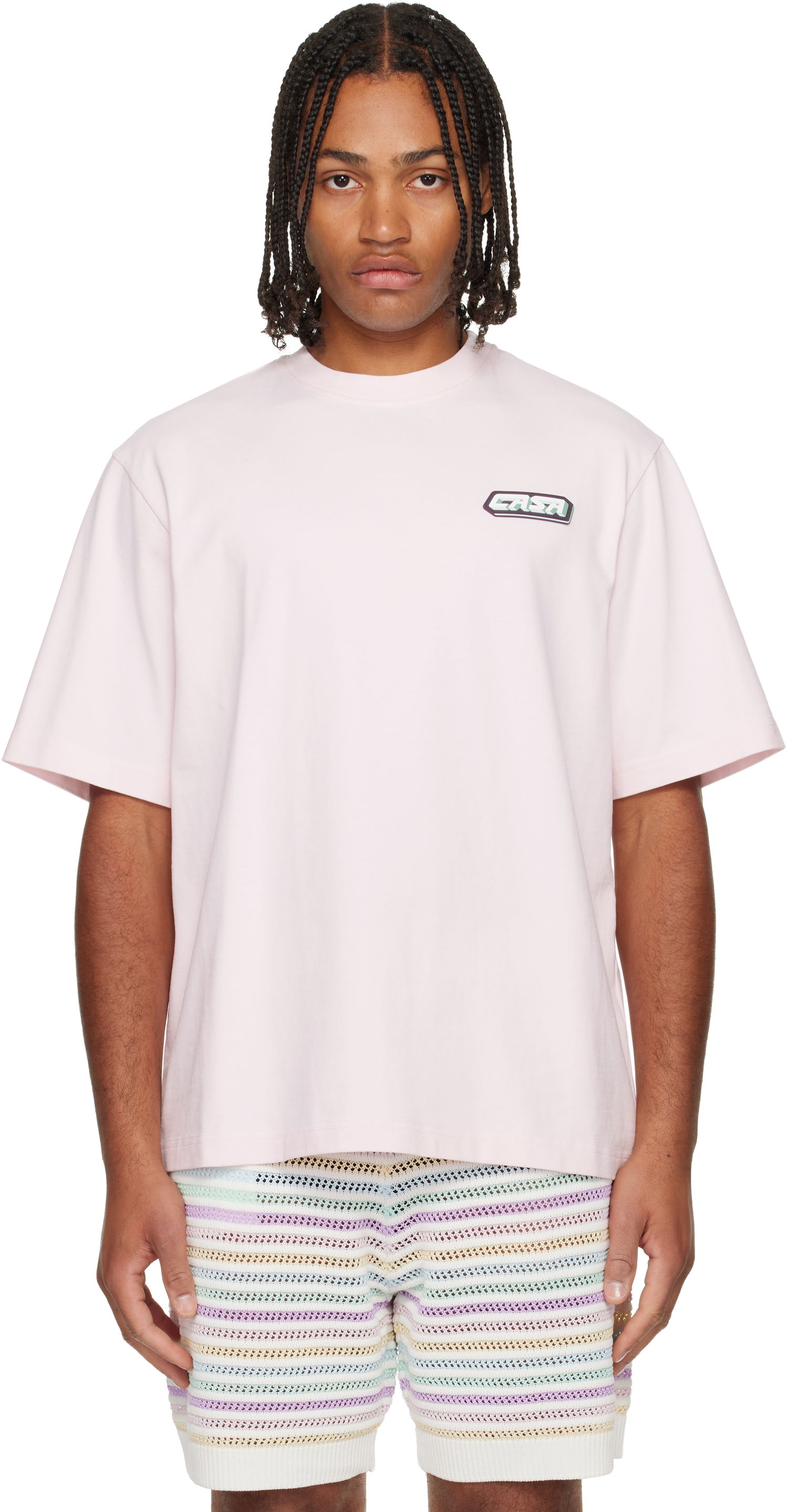 Тениска Casablanca 'Casa' Racing Oversized Short Sleeve T-shirt Розово | M-AW25-JTS-044-01, 0