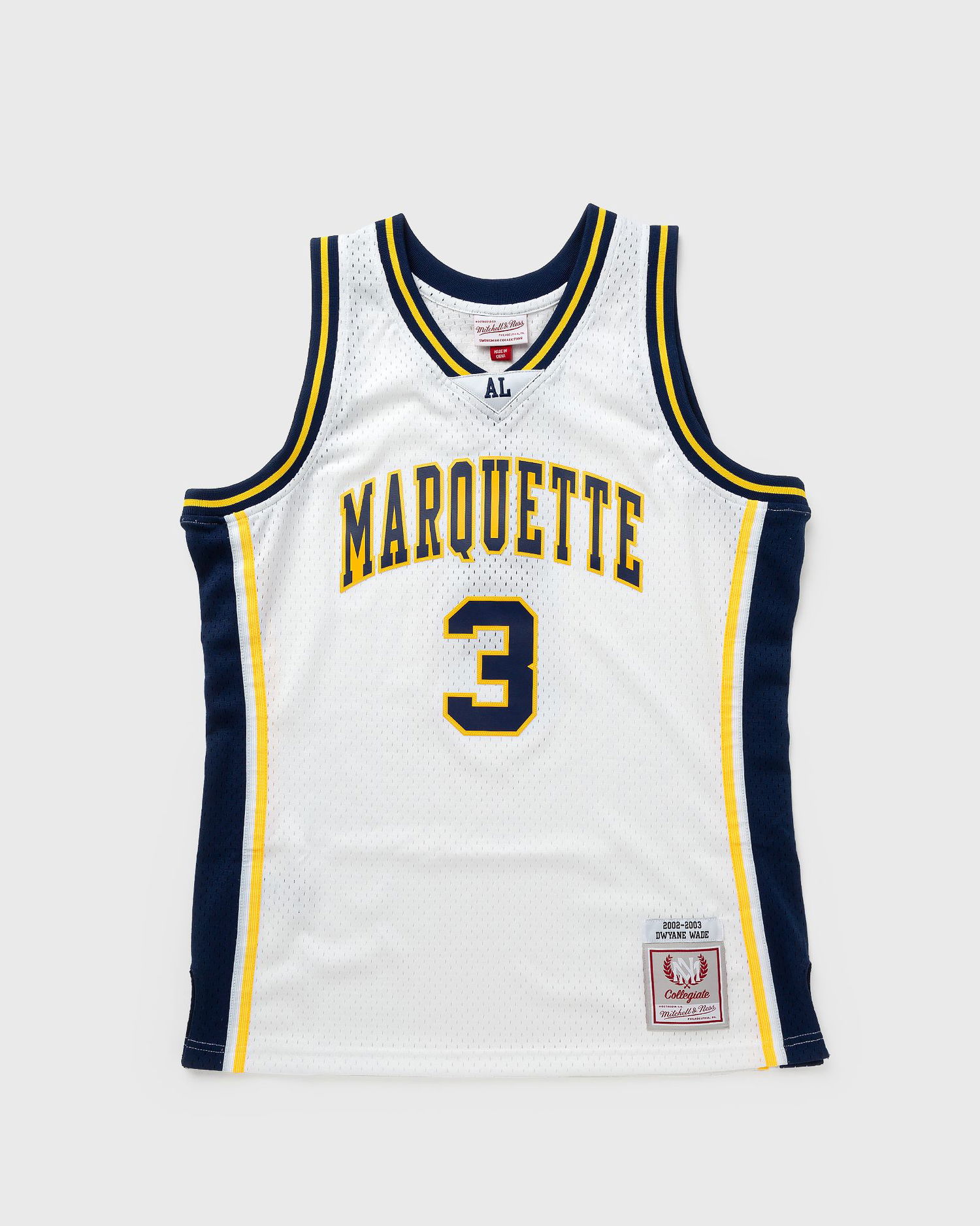 Фланелка Mitchell & Ness NCAA SWINGMAN JERSEY MARQUETTE 2002-03 DWYANE WADE #3 Бяло | SMJY6225-MAU02DWAWHIT, 0