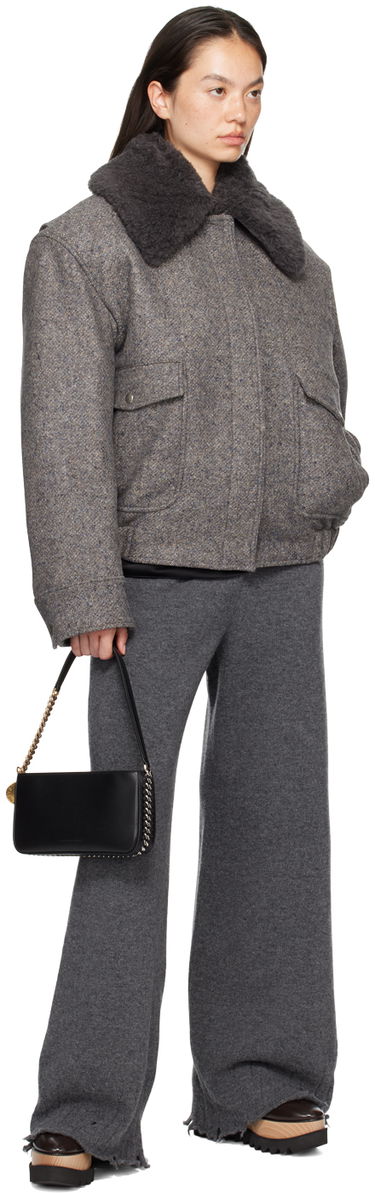 Яке бомбър Stella McCartney Wool Trimmed Jacket Сиво | 6601003EJ670, 3