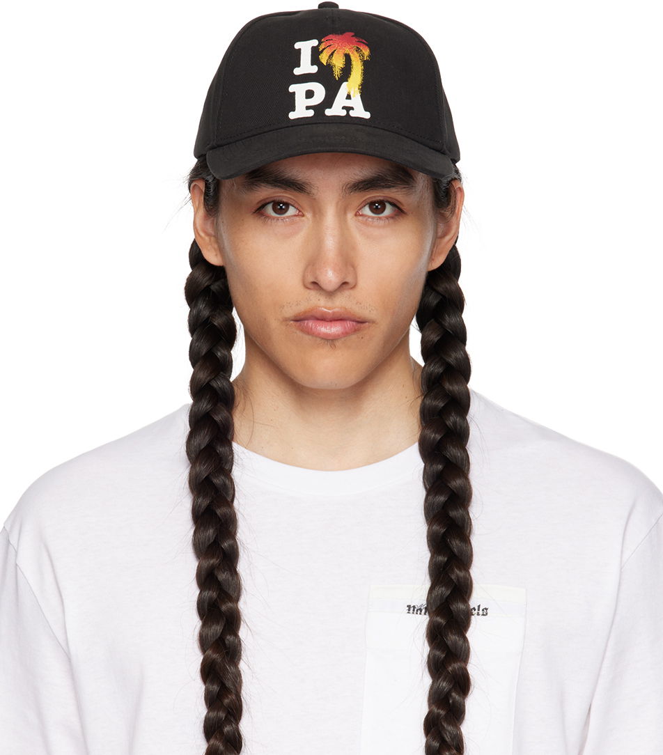 Шапка с козирка Palm Angels I Love PA Черно | PMLB094F23FAB0061001, 0