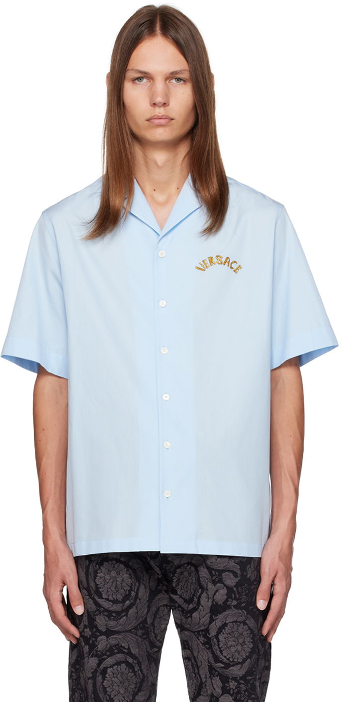 Риза Versace Embroidered Синьо | 1010709_1A07806, 0