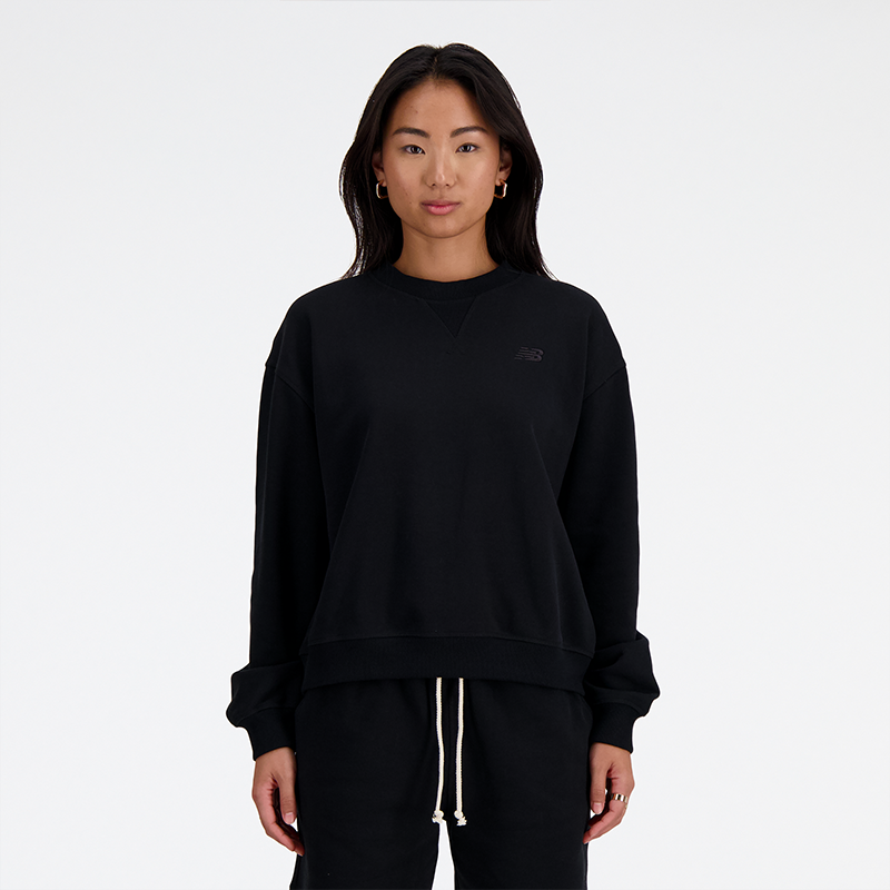 Суитчър New Balance Athletics French Terry Crew Sweatshirt Черно | WT41500-BK, 1