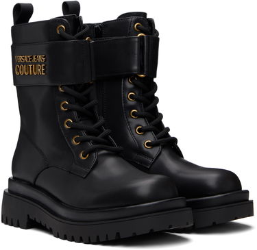 Кецове и обувки Versace Versace Jeans Couture Logo Hardware Boots Черно | E79VA3S64_E71570, 3