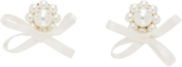 Обеци Simone Rocha Simone Rocha Petite Bow Daisy Stud Earrings Бяло | ERG552 0904, 0