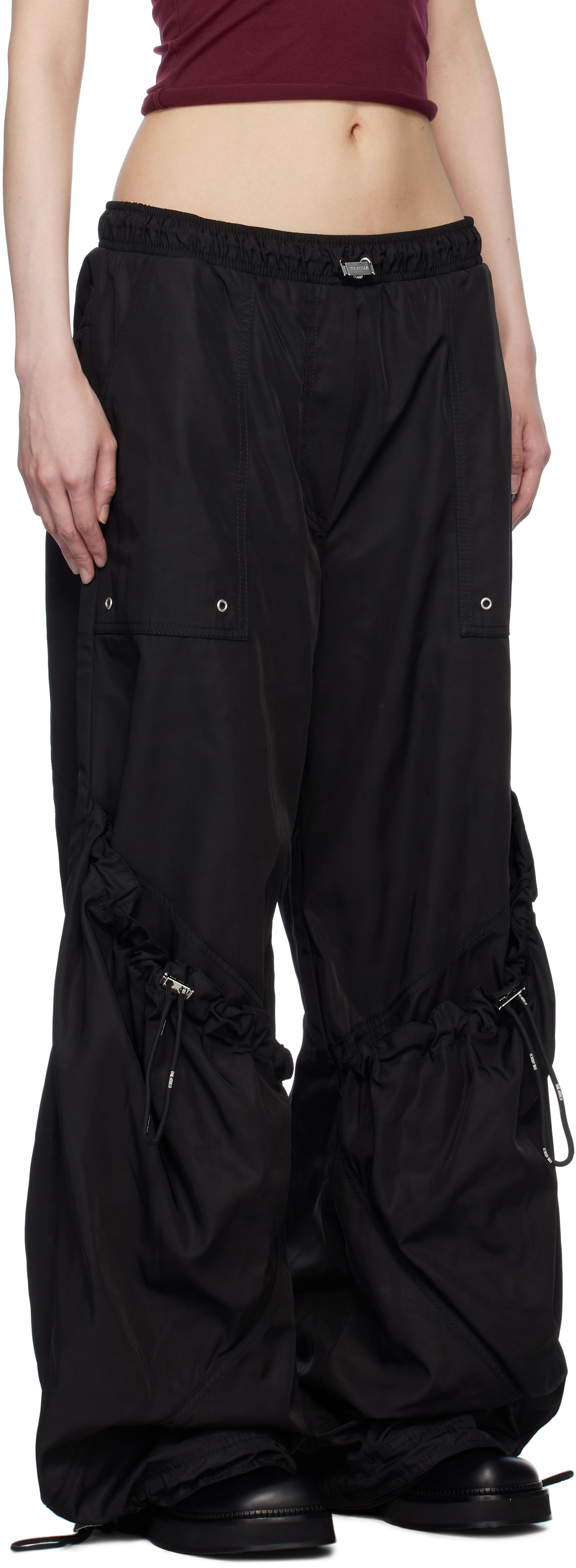 Карго панталони The Attico Attico Parachute Cargo Drawstring Trousers Черно | 250WCP00255 PLL001AA, 1