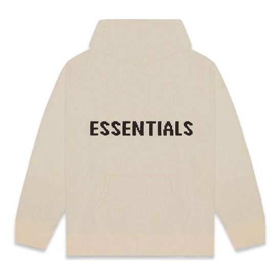 Пуловер Fear of God Essentials Knit Logo Hoodie Бежово | FOG-FW20-335