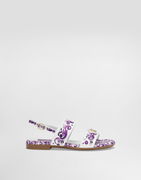Dolce & Gabbana Majolica Print Calfskin Sandals