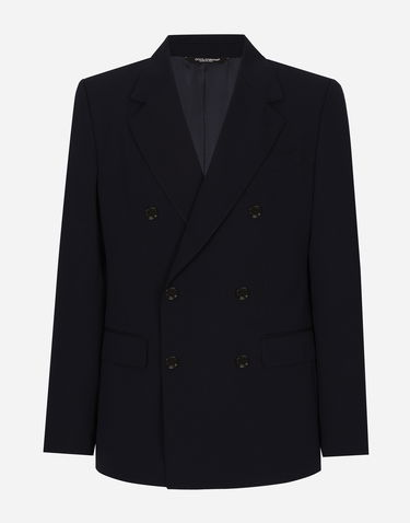 Яке Dolce & Gabbana Wool Twill Double-breasted Jacket 52 Тъмно синьо | G2UK8TFUBBQB0665, 0