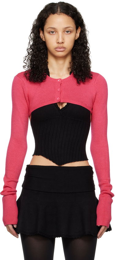 Пуловер GUIZIO Guizio Micro Cropped Cardigan Розово | R24610S003, 0