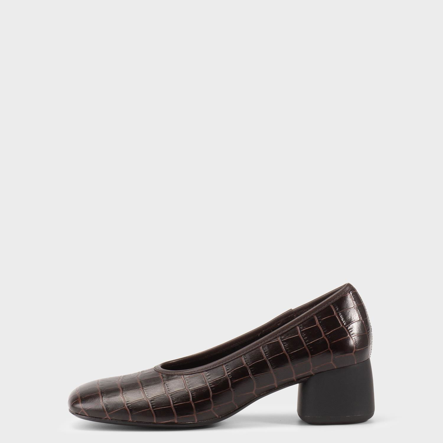 Кецове и обувки Vagabond Vagabond Livia Embossed Leather Block Heel Pumps Кафяво | 5956-008-35, 0