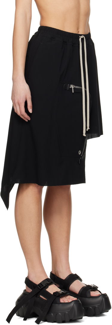 Къси панталони Rick Owens Rick Owens Black Hollywood Dracca Midi Skirt Черно | RP01E7341 WLP, 1