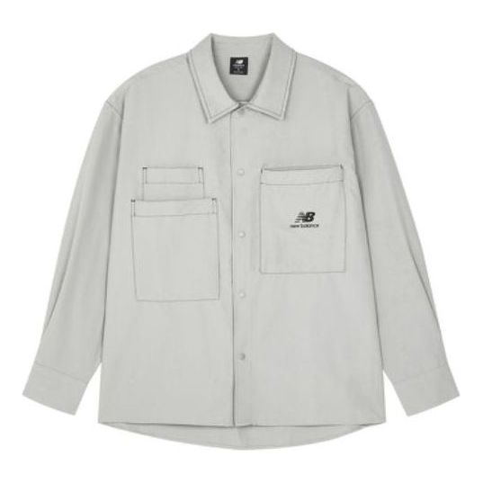 Риза New Balance Classic Logo Pocket Shirt Сиво | AMJ23303-NTP