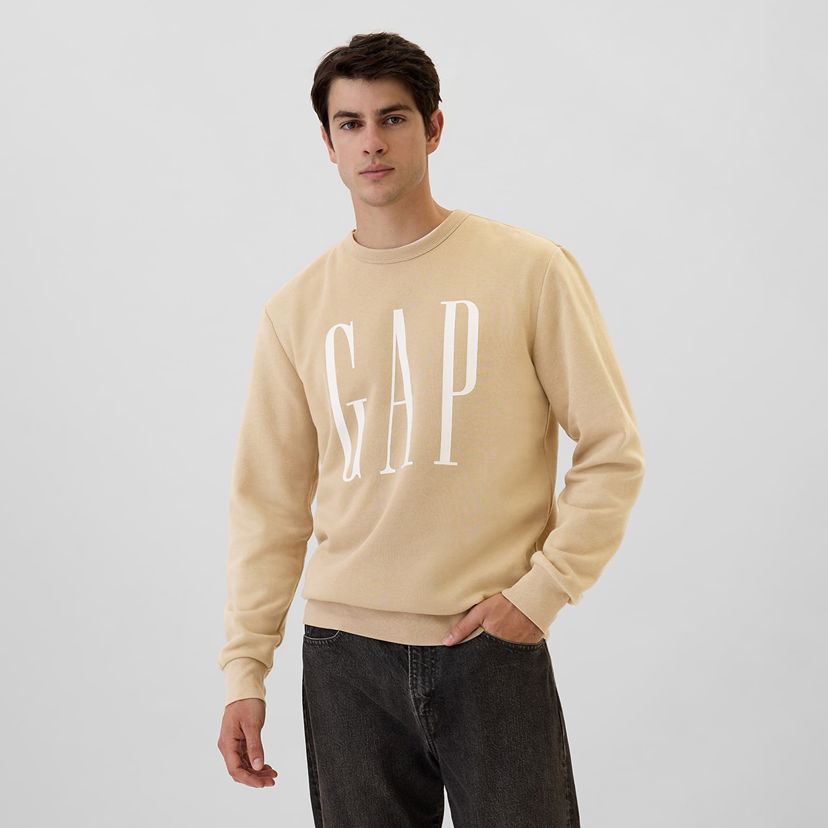 Суитчър GAP Fleece Sweatshirt Khaki Бежово | 542214-05