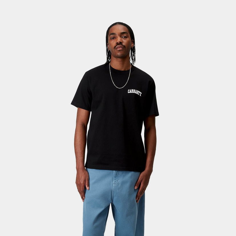 Тениска Carhartt WIP Short Sleeve University Script T-Shirt Черно | I034852_9
