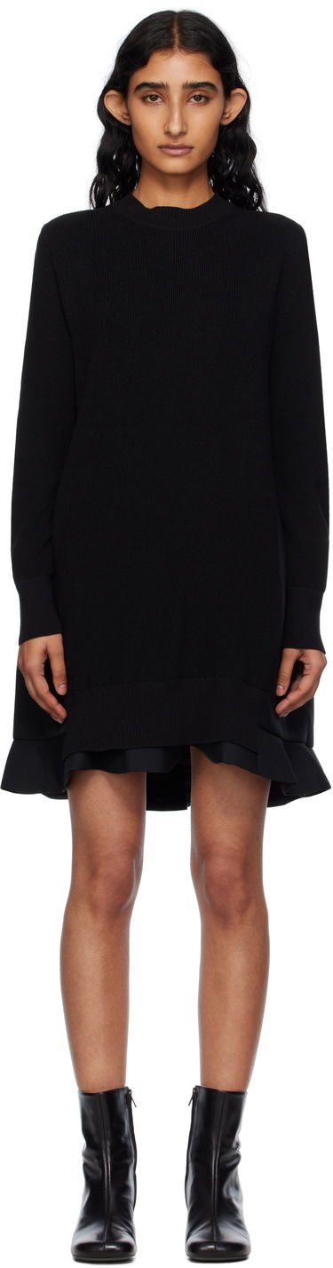 Pокля sacai Sacai Suiting Mix Knit Minidress Черно | 25-07952, 0