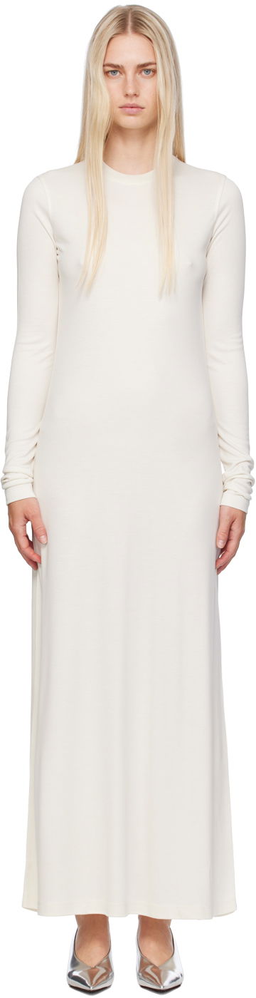Pокля TOTEME TOTEME Long Sleeve Maxi Dress Бяло | 243-WRD1947-FB0205, 0