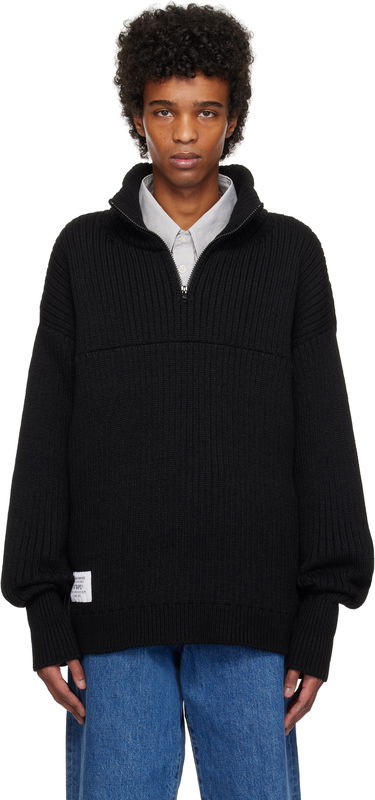 Пуловер WTAPS WTAPS Sub Knit Quarter-Zip Sweater Черно | 242MADT-KNM03, 0