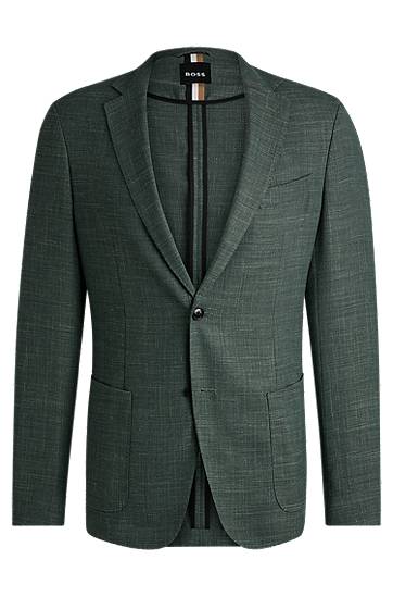 Яке BOSS Slim-Fit Stretch Melange Jacket Зелено | 50521629, 0