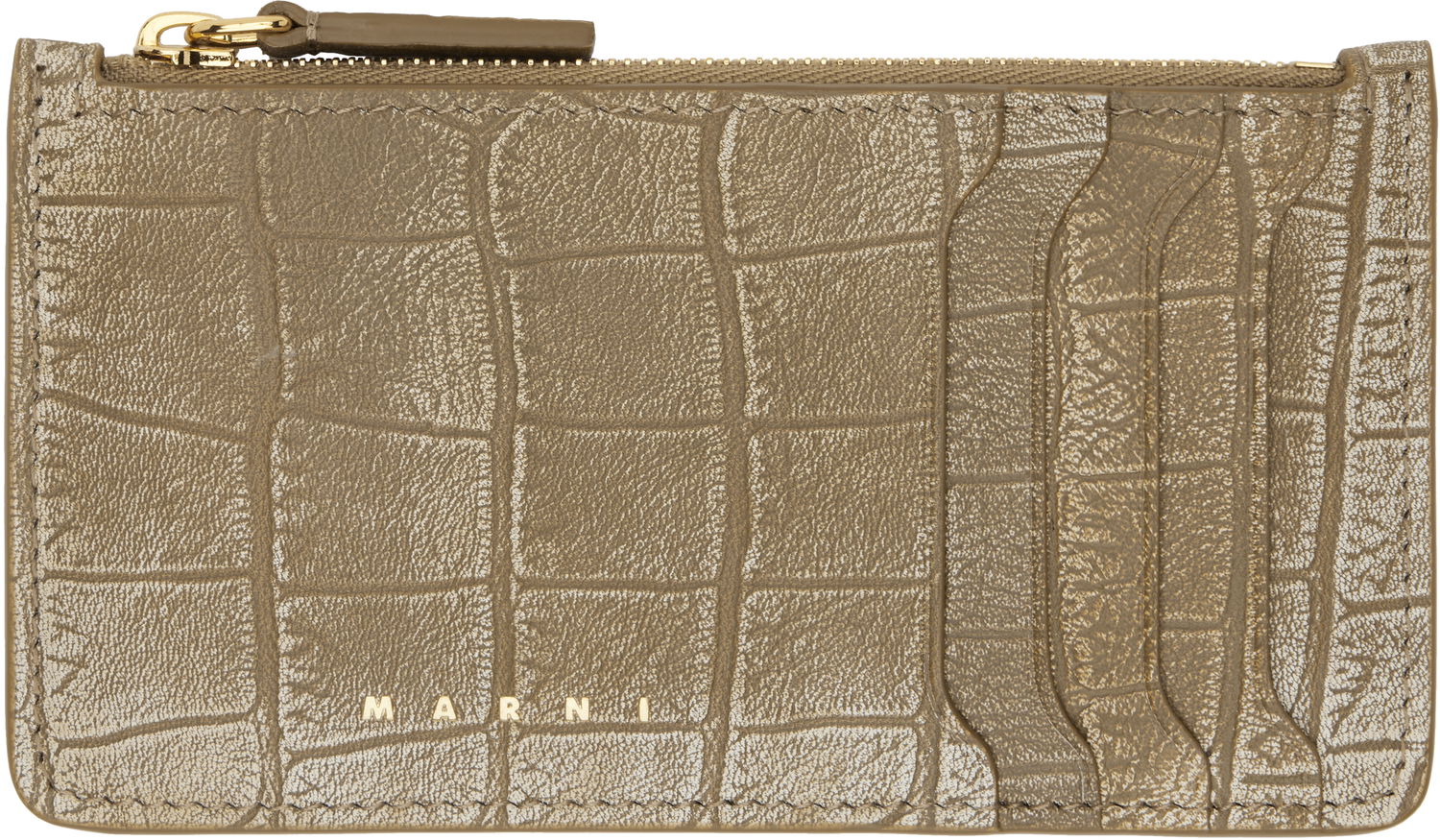 Портфейл Marni Zipped Card Holder Кафяво | PFMO0111U5 P8035, 0