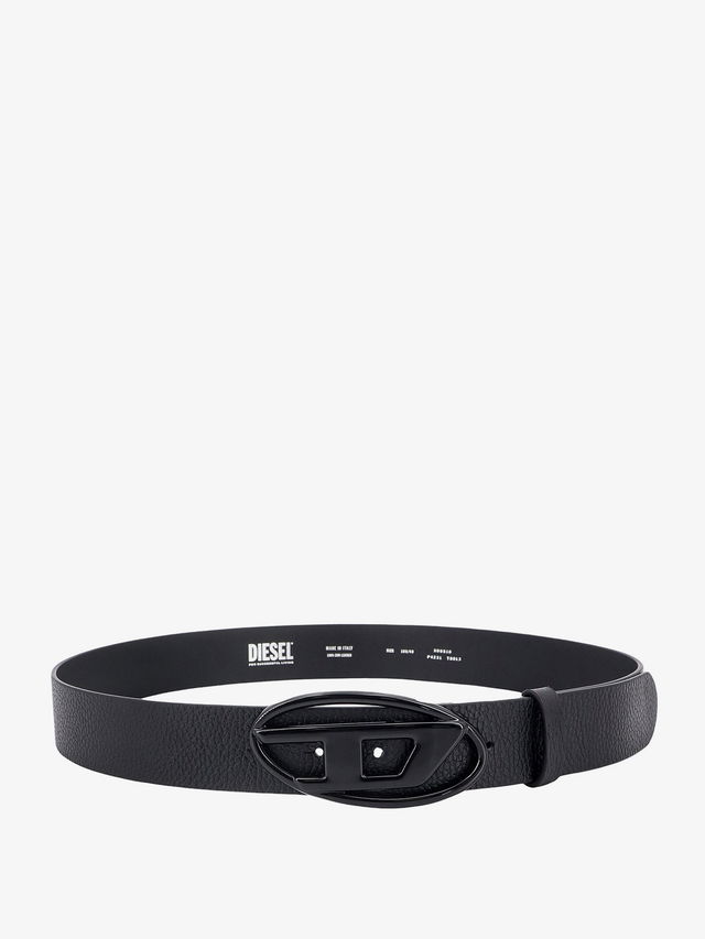 Men's Diesel Leather Belt with D Logo Buckle