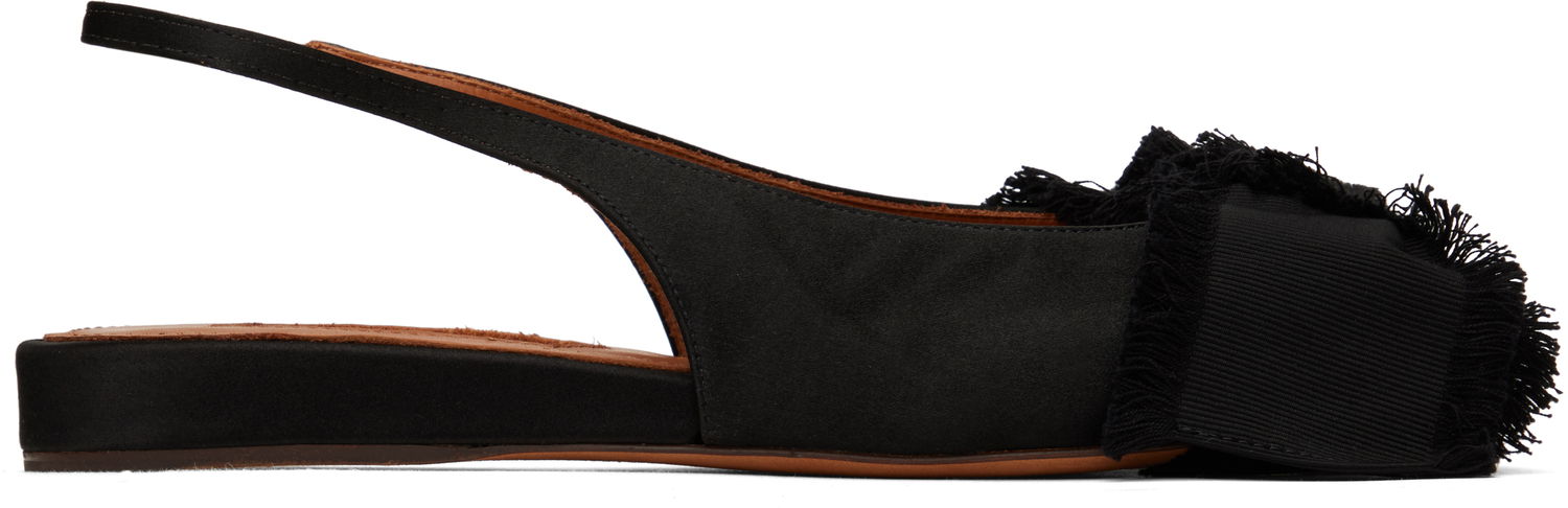 Кецове и обувки LANVIN Lanvin Slingback Ballerina Flats Черно | FW-FSMA02-SATN-A24, 0