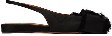 Кецове и обувки LANVIN Lanvin Slingback Ballerina Flats Черно | FW-FSMA02-SATN-A24, 0