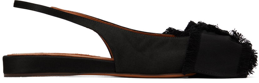 Кецове и обувки LANVIN Lanvin Slingback Ballerina Flats Черно | FW-FSMA02-SATN-A24