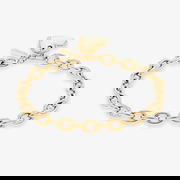 Oval Chain Link Bracelet with Heart Charm