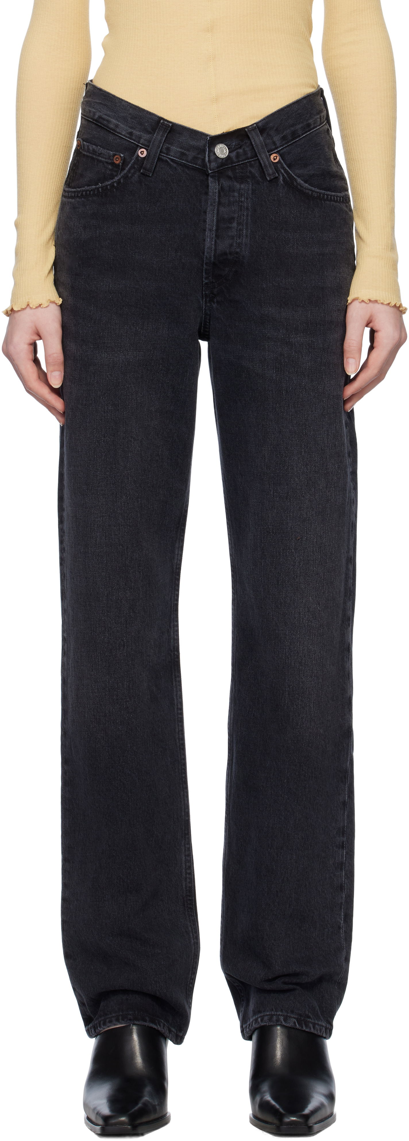 Дънки AGOLDE AGOLDE V-Waist Kelly Jeans Черно | A229-1157, 0