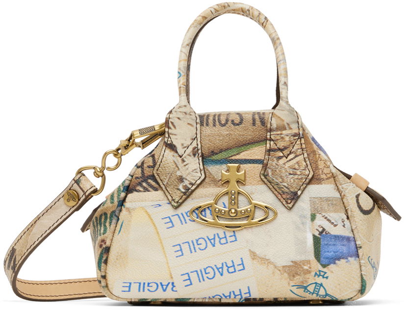 Дамска чанта Vivienne Westwood Mini Printed Canvas Handbag Бежово | 5C010006W-S001S-