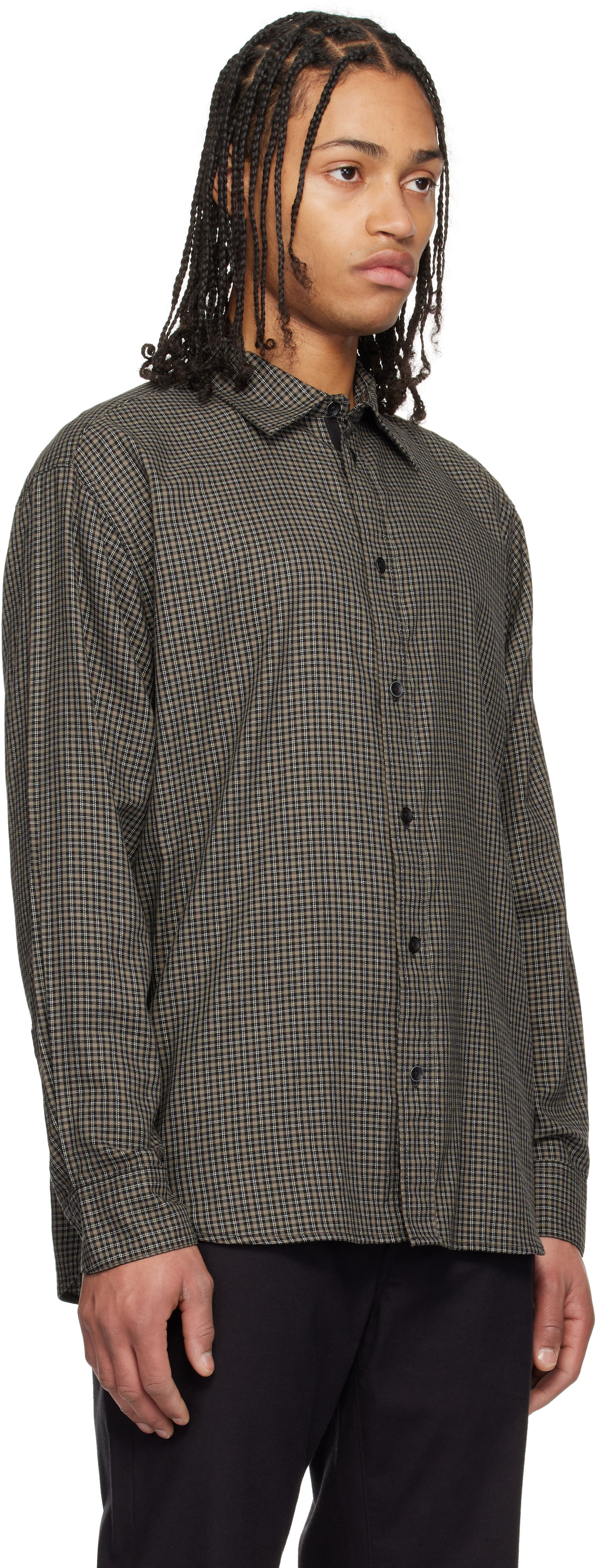 Риза rag & bone Rag & Bone Matthew Plaid Shirt Кафяво | MBW24HA003GHML, 1