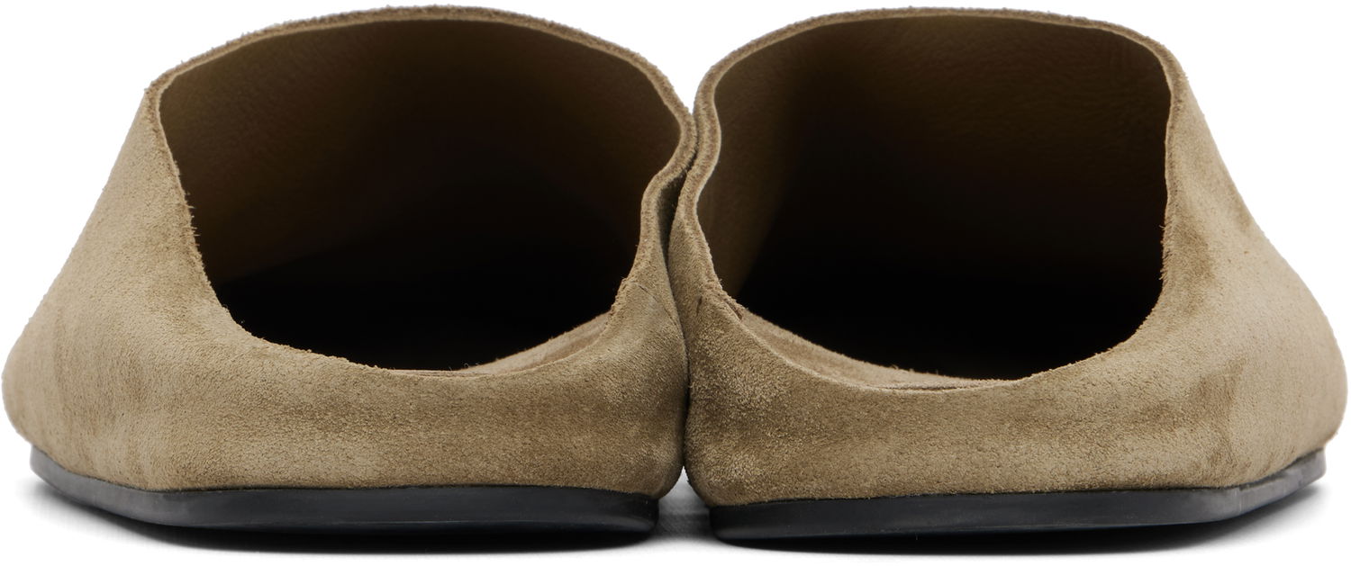 Кецове и обувки The Row The Row Hudson Suede Slide Loafers Зелено | F1705-L302, 1