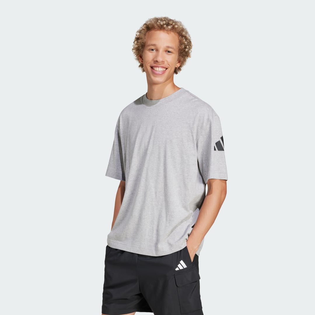 Тениска adidas Performance Loose Fit Logo Graphic Tee Сиво | JF3618, 0