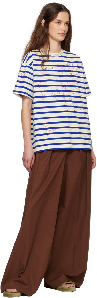 Тениска Bode Bode Margate Striped T-Shirt Бяло | MRS25CS003, 3