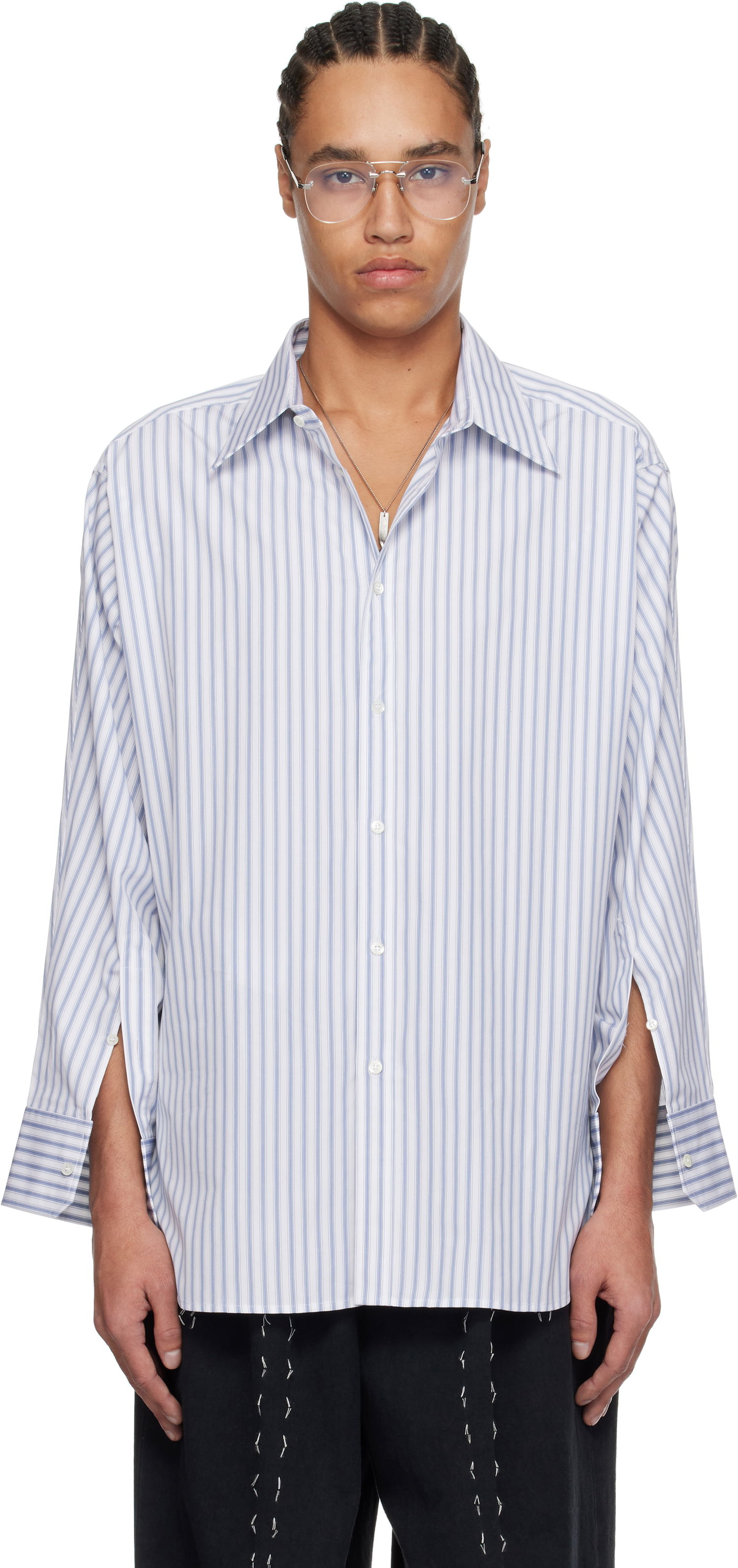Риза Maison Margiela Maison Margiela Stripe Cotton Shirt Бяло | S50DT0049 M35311, 0