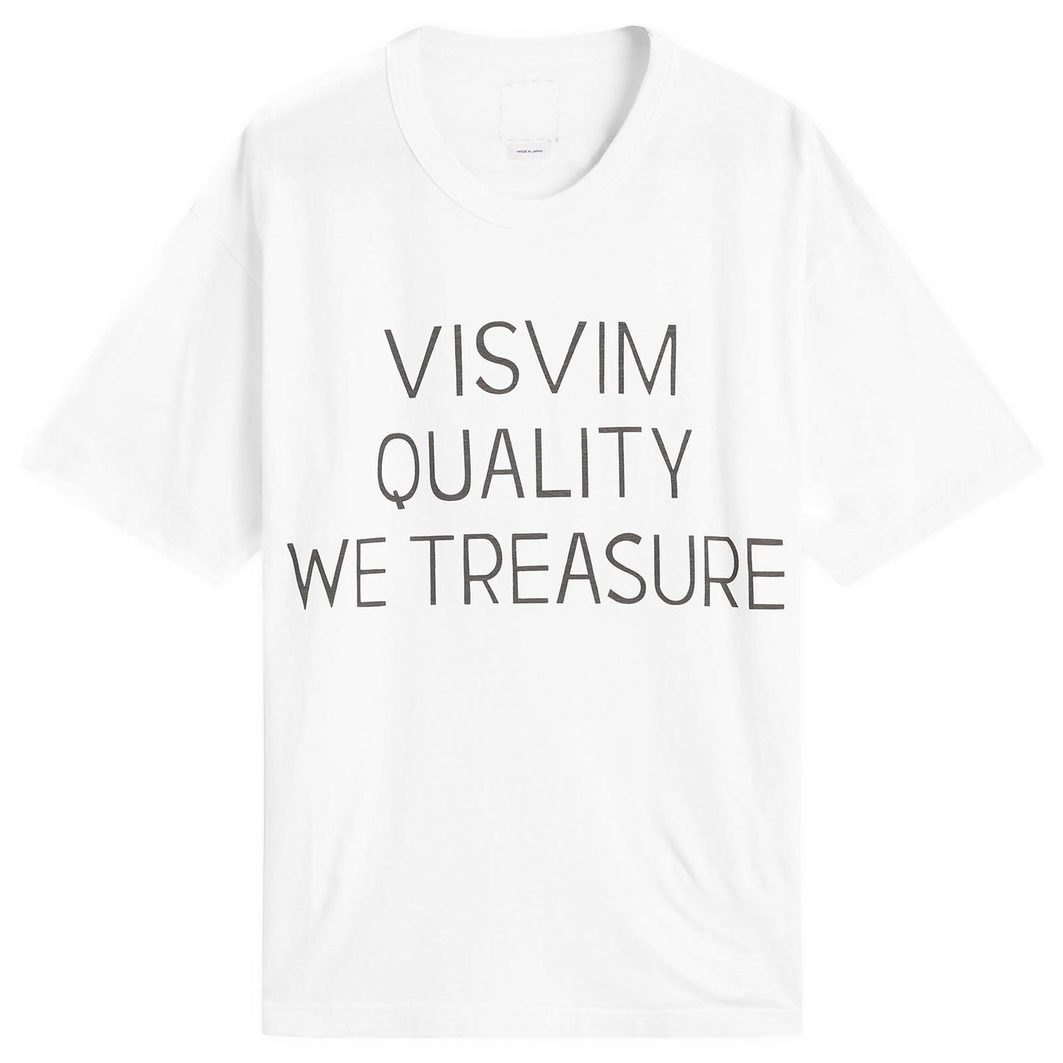 Тениска visvim Jumbo T-Shirt with 'VISVIM QUALITY WE TREASURE' print, Size Large Бяло | 0125205010016-WHT, 1